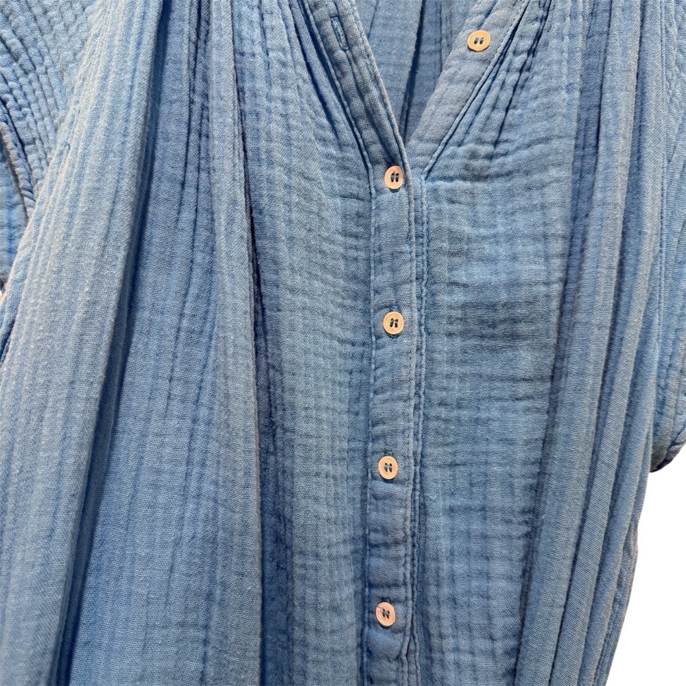 Xirena Jude Mini Dress in Acqua Cotton Gauze Belted Boho Casual Blue Sz M - Picture 15 of 16